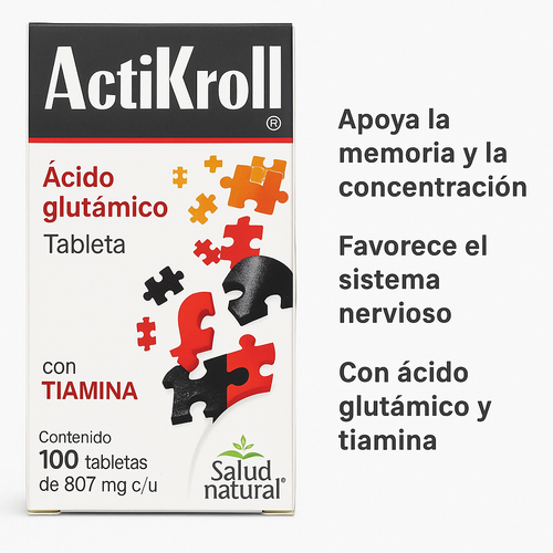 ActiKroll – Ácido Glutámico con Tiamina | 100 tabletas
