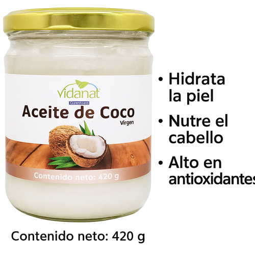 Aceite de Coco Virgen Vidanat 420g